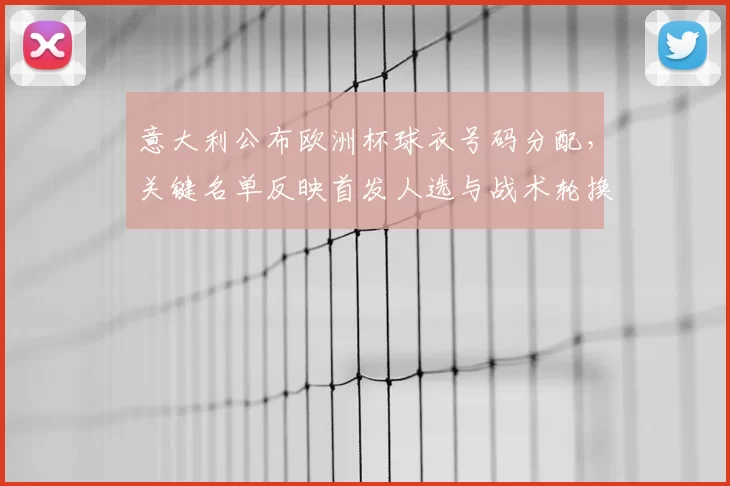意大利公布欧洲杯球衣号码分配,关键名单反映首发人选与战术轮换